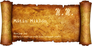Mátis Miklós névjegykártya